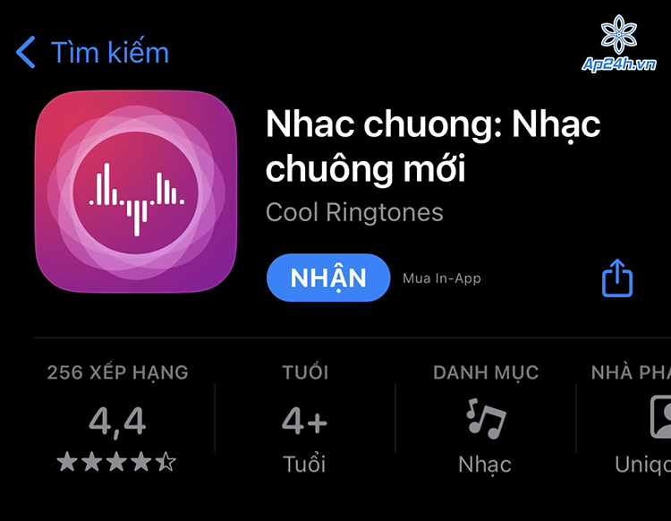 Ứng dụng Cool Ringtones phổ biến để cài nhạc chuông iPhone 12