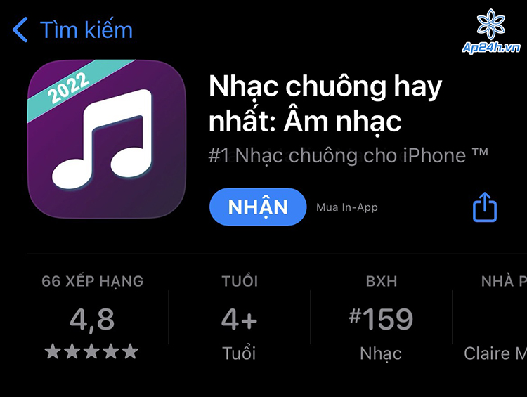 Ứng dụng cài nhạc chuông iPhone 12 pro max Best Ringtone: Top Music