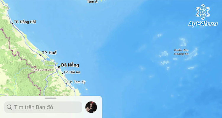  Hình ảnh quần đảo Hoàng Sa trên Apple Maps 