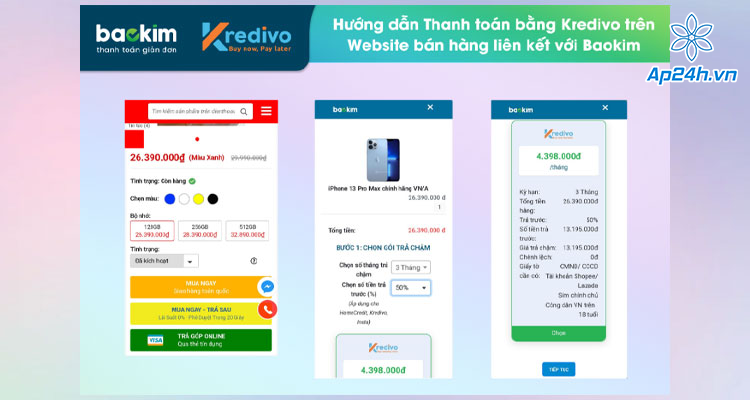 mua trả góp online bằng Kredivo tại Ap24h.vn