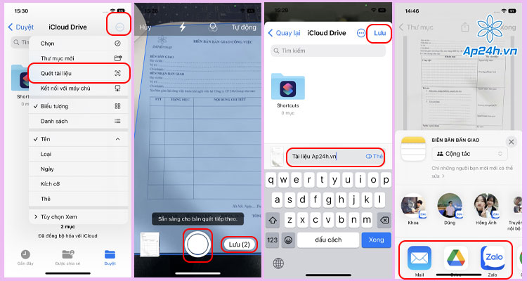  Scan tài liệu trên iPhone bằng ứng dụng Tệp