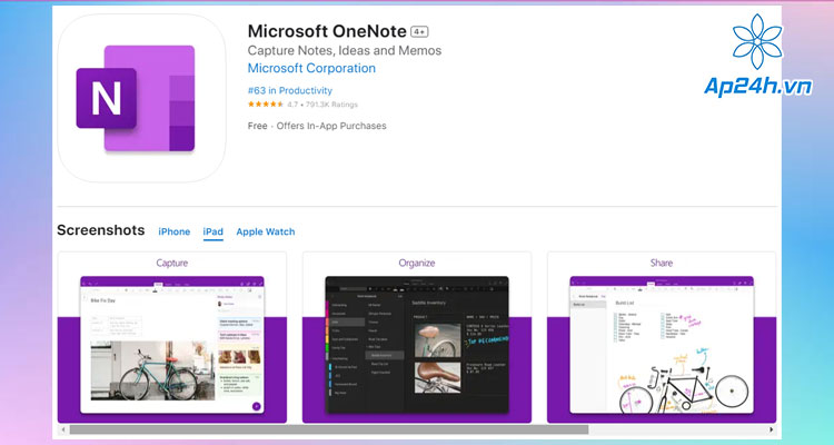  Giao diện của Microsoft OneNote