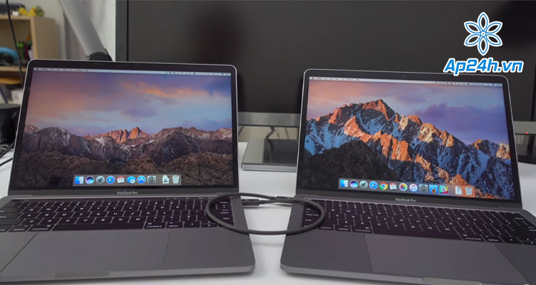  Kết nối hai chiếc MacBook bằng dây cáp