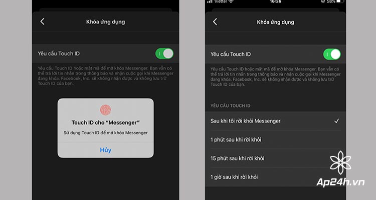  Khóa Messenger trên iPhone, iPad 