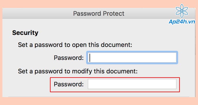 Đặt mật khẩu để sửa tài liệu