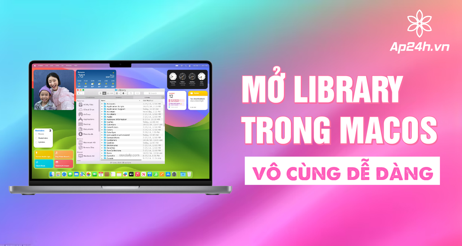 Cách mở Library trong MacOS