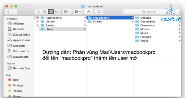  Đổi tên “macbookpro” thành tên mới