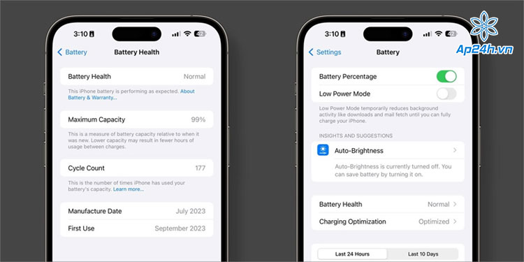 iOS 17.4 beta 4 giới thiệu menu Battery Health mới