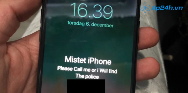 Tin nhắn xuất hiện trên thiết bị sau khi chủ nhân đã khóa bằng Find My iPhone