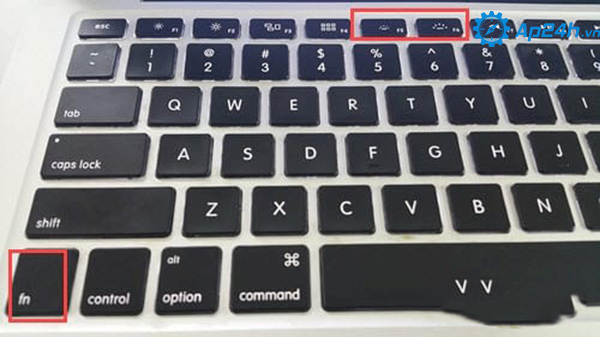 Cách bật đèn nền Macbook bằng phím F5, F6